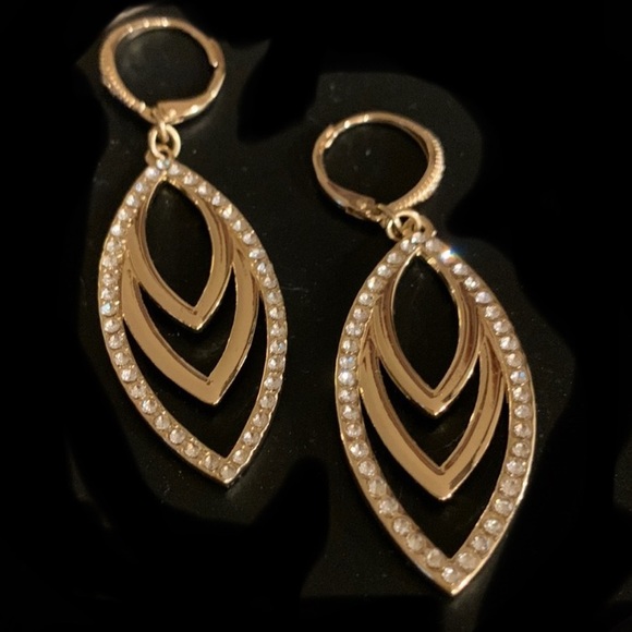 Drop Earrings • Costume Jewelry • wedding jewelry •  “diamonds” & “yellow” - Picture 4 of 12